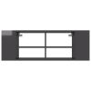 Wall-Mounted TV Cabinet High Gloss Gray 40.2"x13.8"x13.8" Engineered Wood