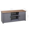 TV Cabinet Gray 47.2"x15.7"x19.7" Solid Pine Wood Panama Range