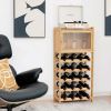 Fashion 20-Bottle Bamboo Wine Rack Cabinet Freestanding Display Shelf w/ Glass Hanger