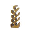 11" x 28" Brown Teak Wood Tree Shaped 8 Bottle Wine Rack, 1-Piece