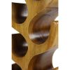 11" x 28" Brown Teak Wood Tree Shaped 8 Bottle Wine Rack, 1-Piece