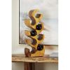11" x 28" Brown Teak Wood Tree Shaped 8 Bottle Wine Rack, 1-Piece