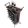 Wood Silvano Wine Rack, Removable Tray, Antique Bronze
