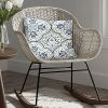 17 x Inch Decorative Square Cotton Accent Throw Pillow with Classic Damask