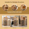 Fashion 20-Bottle Bamboo Wine Rack Cabinet Freestanding Display Shelf w/ Glass Hanger