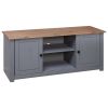 TV Cabinet Gray 47.2"x15.7"x19.7" Solid Pine Wood Panama Range