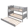 Twin-Over-Twin Bunk Bed with Twin size Trundle ;  Separable Bunk Bed for Bedroom