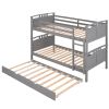 Twin-Over-Twin Bunk Bed with Twin size Trundle ;  Separable Bunk Bed for Bedroom