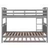 Twin-Over-Twin Bunk Bed with Twin size Trundle ;  Separable Bunk Bed for Bedroom