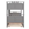 Twin-Over-Twin Bunk Bed with Twin size Trundle ;  Separable Bunk Bed for Bedroom