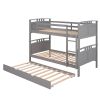 Twin-Over-Twin Bunk Bed with Twin size Trundle ;  Separable Bunk Bed for Bedroom