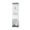 Glass Display Cabinet with 4 Shelves, Curio Cabinets for Living Room, Bedroom, Office, Black Floor Standing Glass Bookshelf, Quick Installation, 64.7*