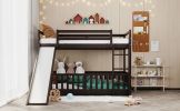 Twin Over Twin Bunk Bed with Slide and Ladder