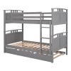 Twin-Over-Twin Bunk Bed with Twin size Trundle ;  Separable Bunk Bed for Bedroom