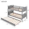 Twin-Over-Twin Bunk Bed with Twin size Trundle ;  Separable Bunk Bed for Bedroom